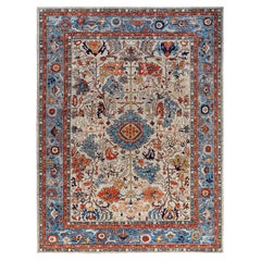 Traditional Serapi Hand Knotted Wool Gray Area Rug 9' 1" x 12' 1"