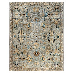 Traditional Serapi Hand Knotted Wool Gray Area Rug 9
 2" x 11
 5"