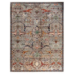 Traditional Serapi Hand Knotted Wool Gray Area Rug 9
 3" x 11
 11"