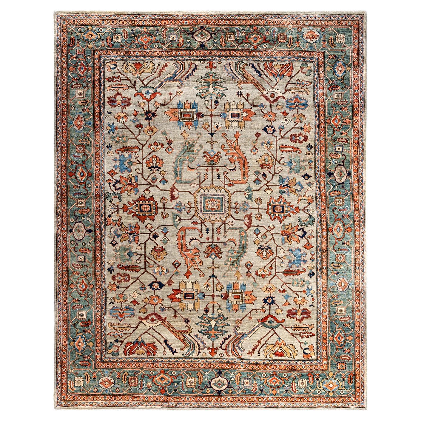 traditional-serapi-hand-knotted-wool-gray-area-rug-9-4-x-11-8-for