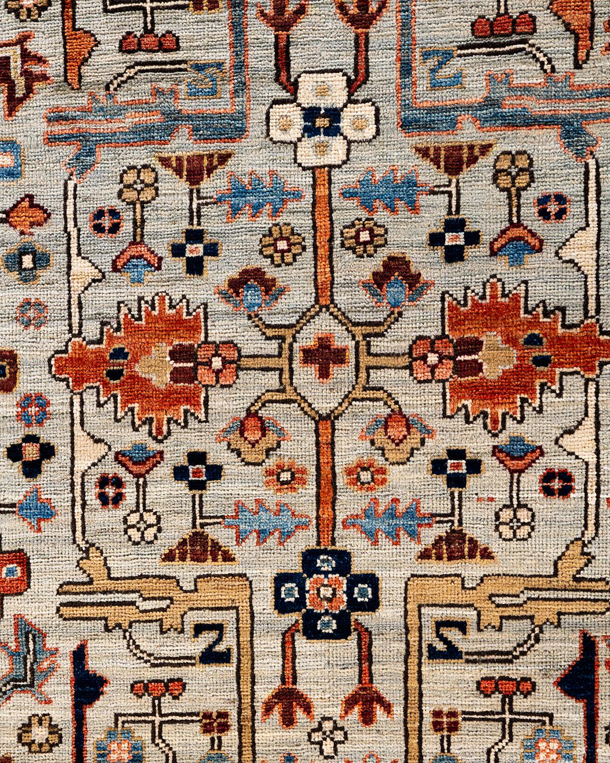 Pakistanais Tapis traditionnel Serapi noué à la main gris 9' 4