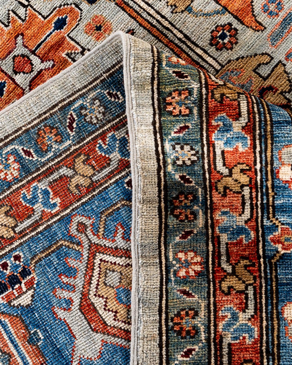 XXIe siècle et contemporain Tapis traditionnel Serapi noué à la main gris 9' 4
