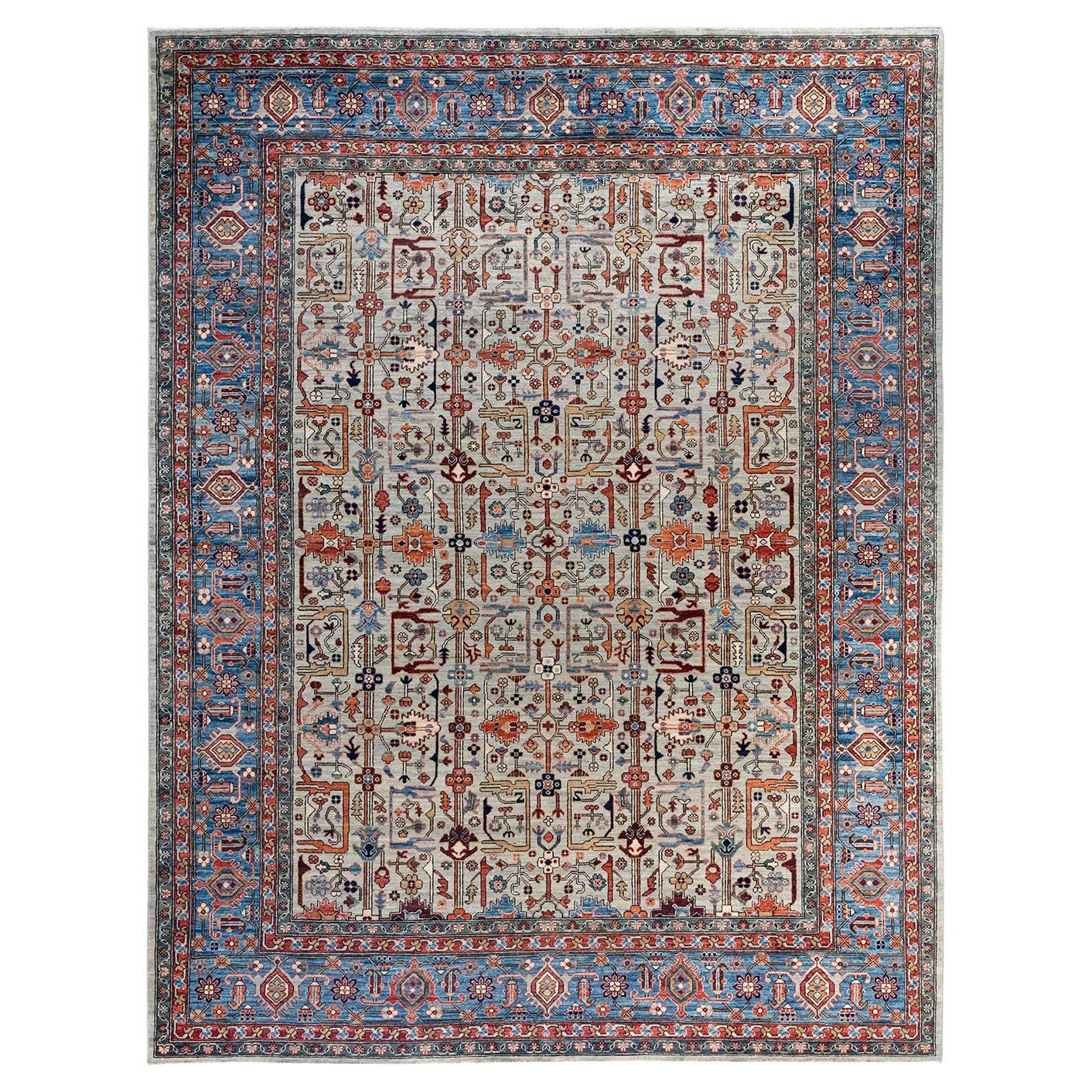 Tapis traditionnel Serapi noué à la main gris 9' 4" x 12' 0"