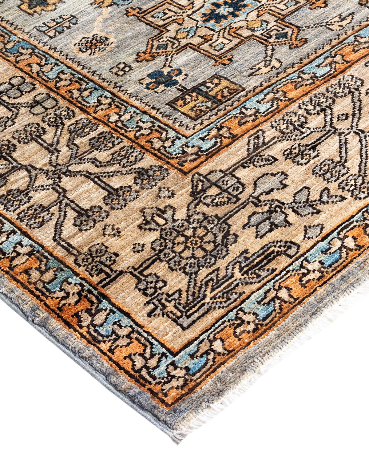 Persian rug-making at its finest inspired the rich colors, elaborate geometric motifs, and botanical detailing of the Serapi collection. With as many as 100 knots per inch, these handcrafted rugs are as durable as they are visually stunning, and