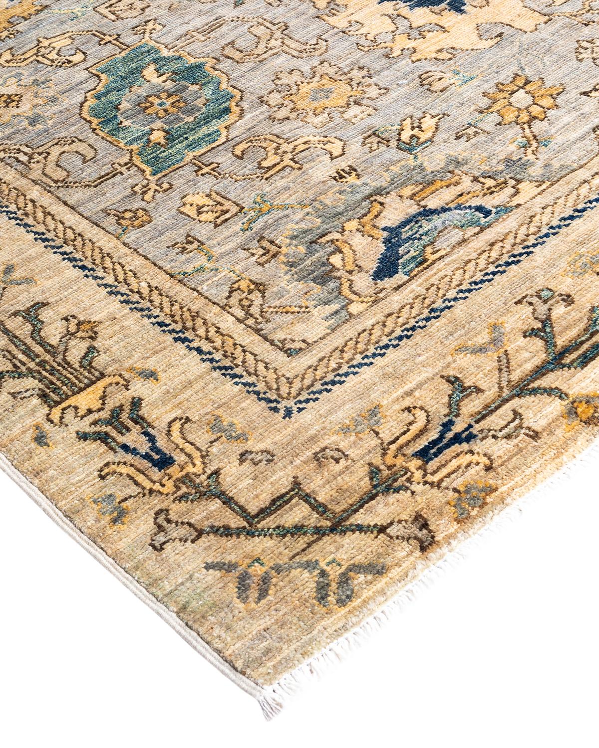 Persian rug-making at its finest inspired the rich colors, elaborate geometric motifs, and botanical detailing of the Serapi collection. With as many as 100 knots per inch, these handcrafted rugs are as durable as they are visually stunning, and