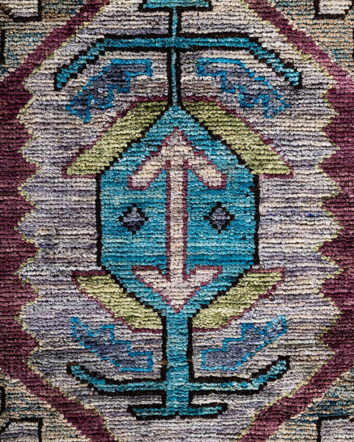 Traditioneller Serapi Teppich aus handgeknüpfter Wolle in Grau (Pakistanisch) im Angebot