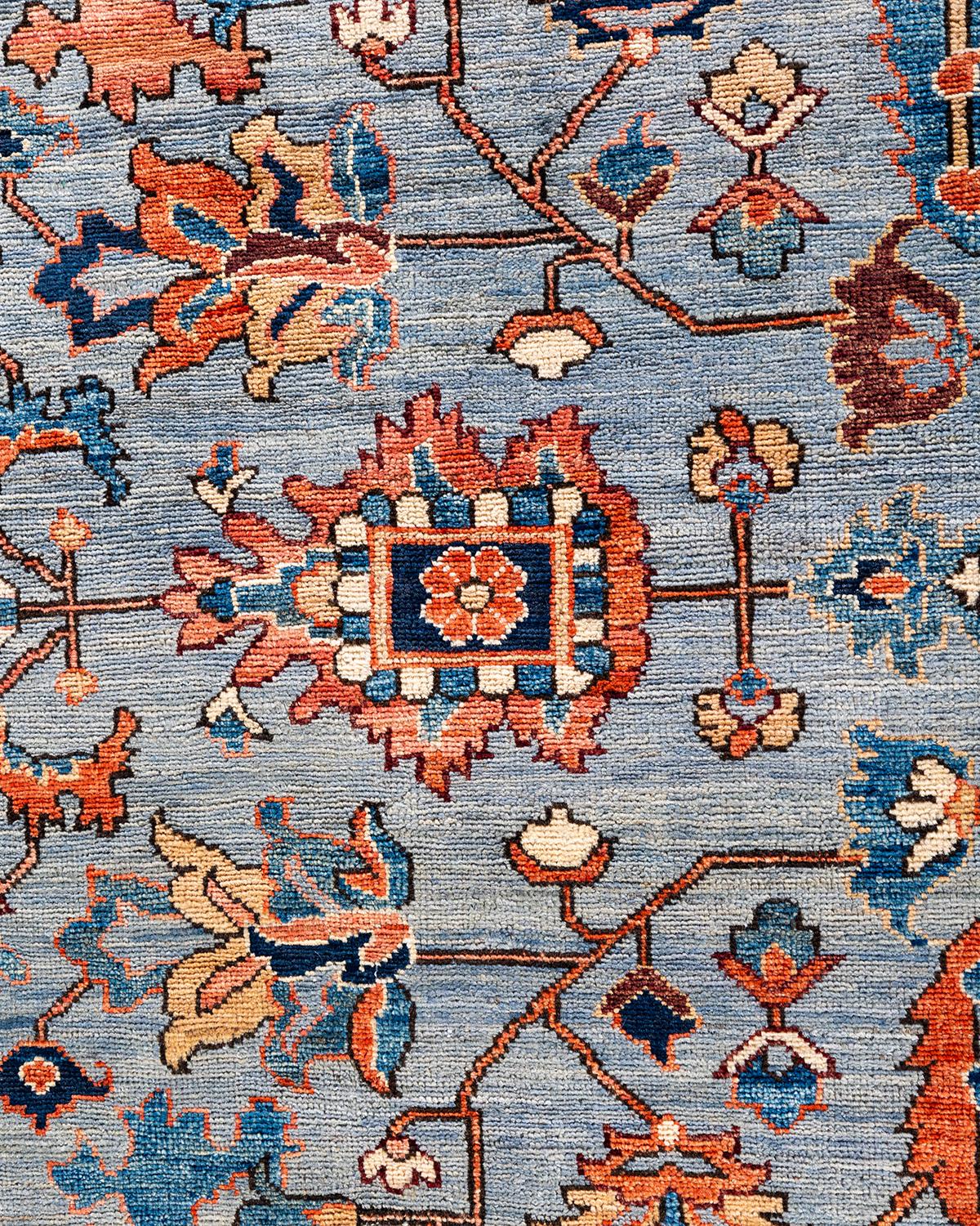  Traditioneller Serapi Teppich aus handgeknüpfter Wolle in Grau (Pakistanisch) im Angebot