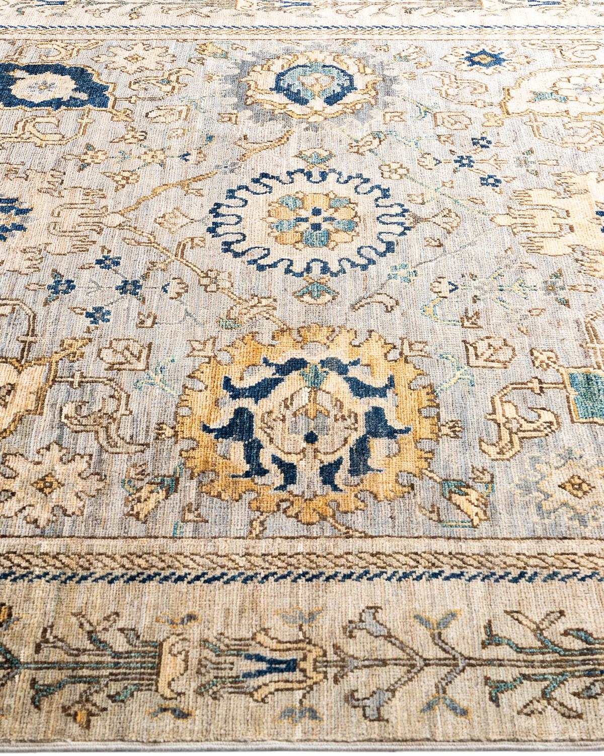 Tapis traditionnel Serapi noué à la main en laine grise Neuf - En vente à Norwalk, CT