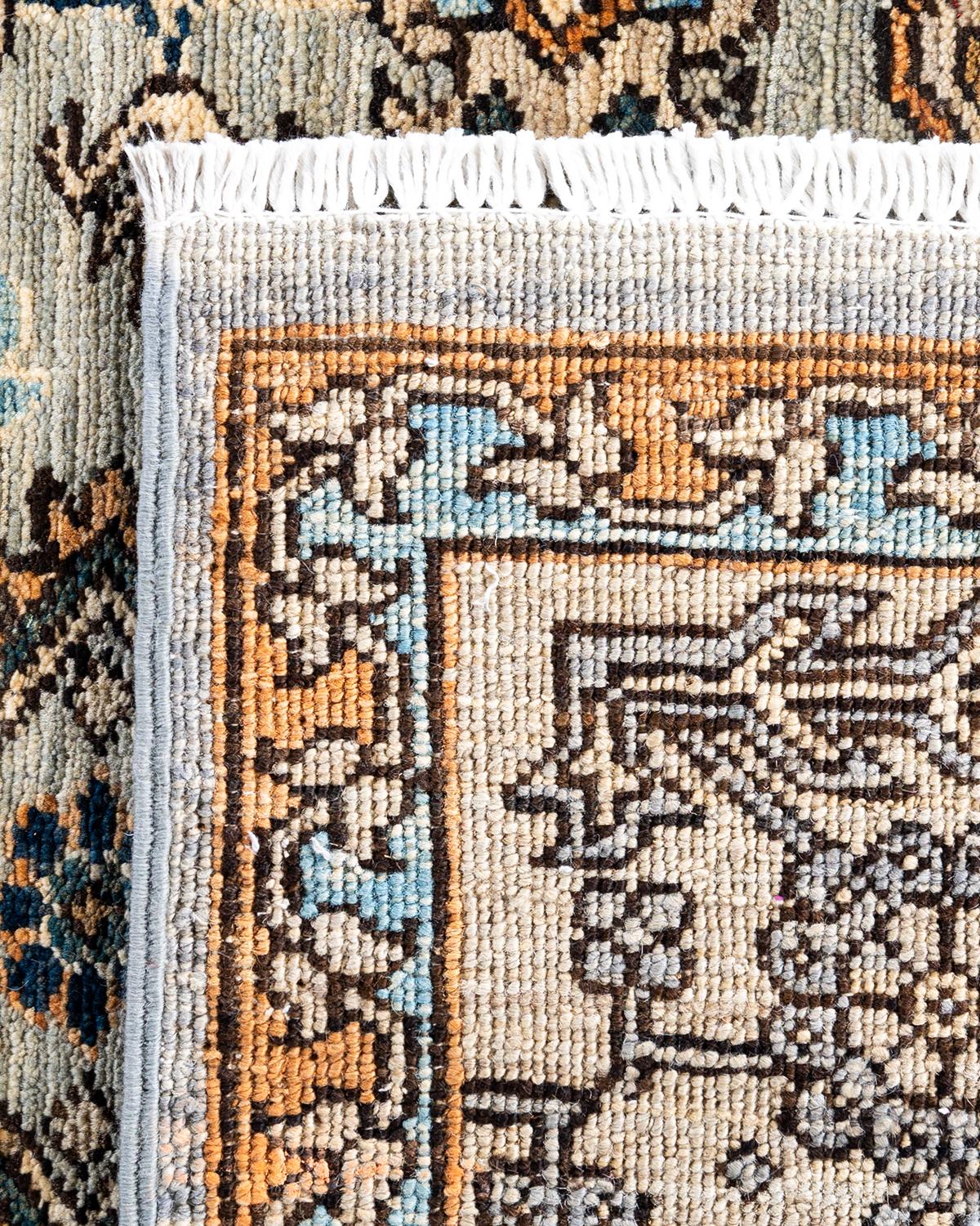 XXIe siècle et contemporain Tapis traditionnel Serapi noué à la main en laine grise en vente