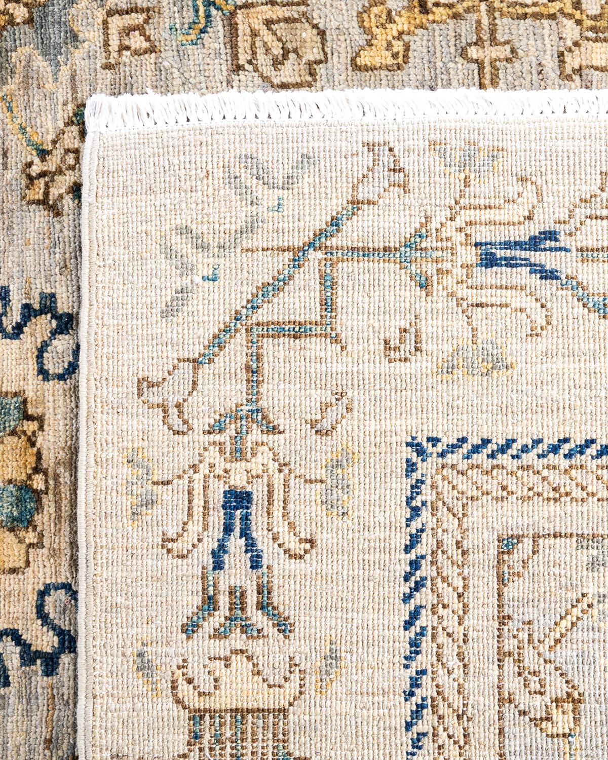 XXIe siècle et contemporain Tapis traditionnel Serapi noué à la main en laine grise en vente