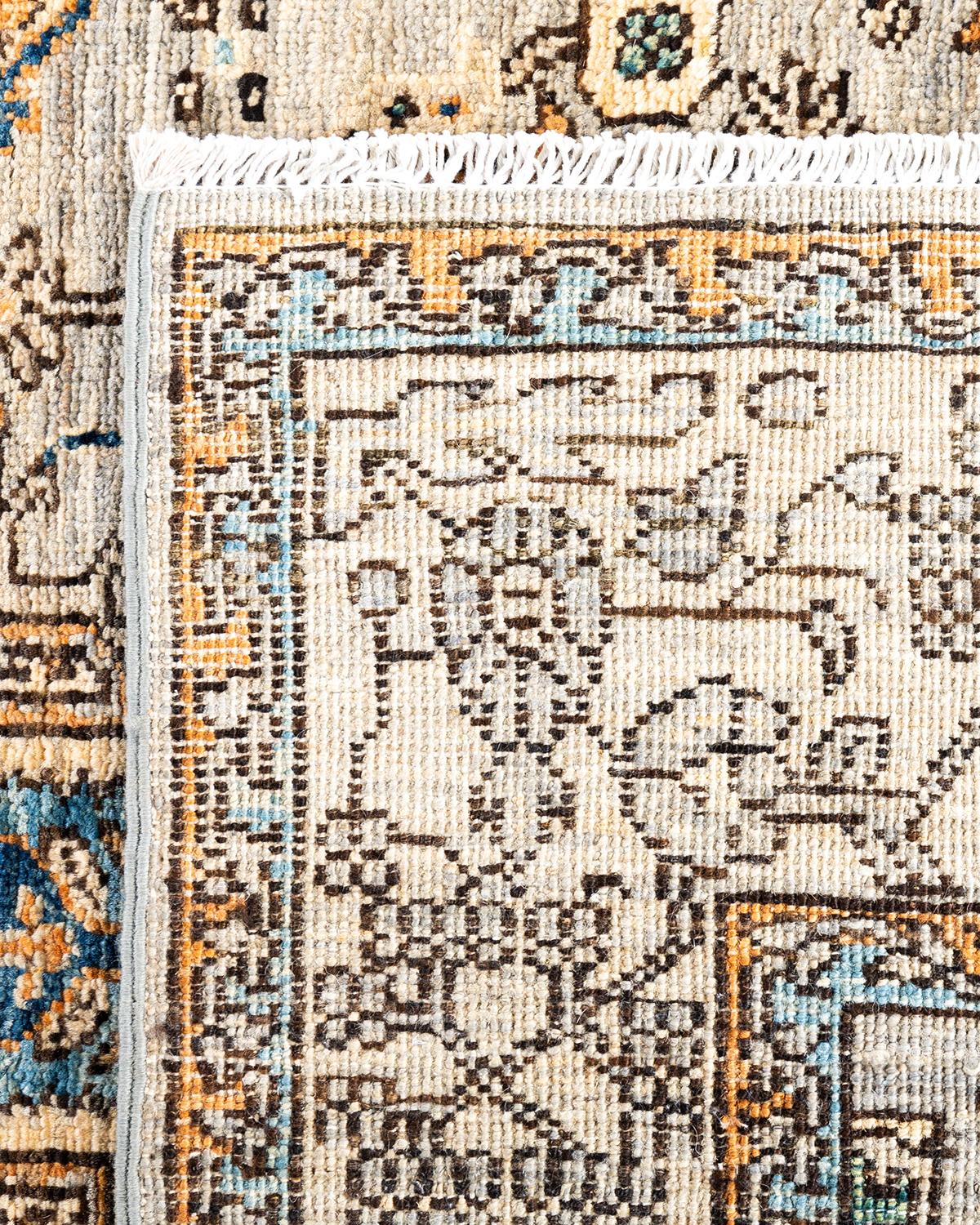 Contemporary Traditional Serapi Hand Knotted Wool Gray Area Rug For Sale