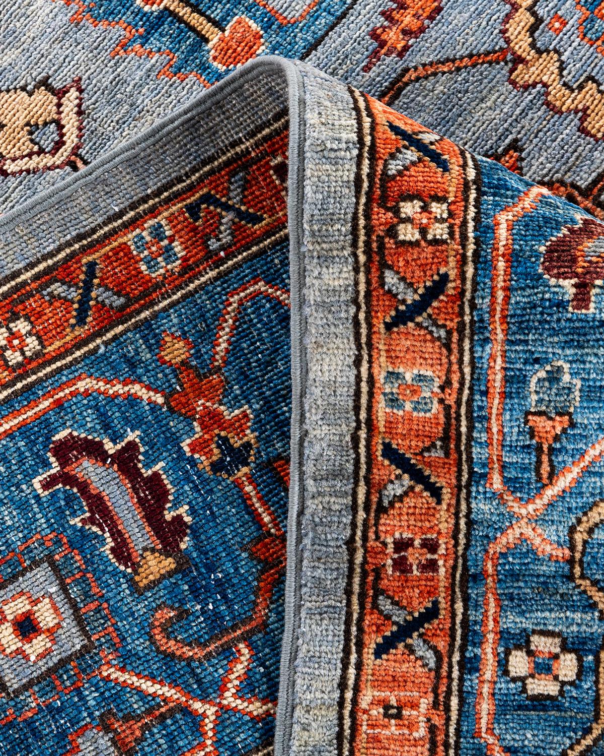  Traditioneller Serapi Teppich aus handgeknüpfter Wolle in Grau im Angebot 1