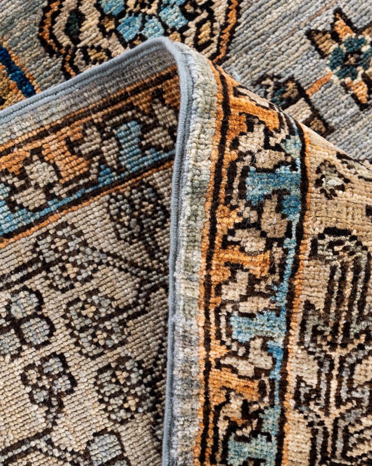 Laine Tapis traditionnel Serapi noué à la main en laine grise en vente