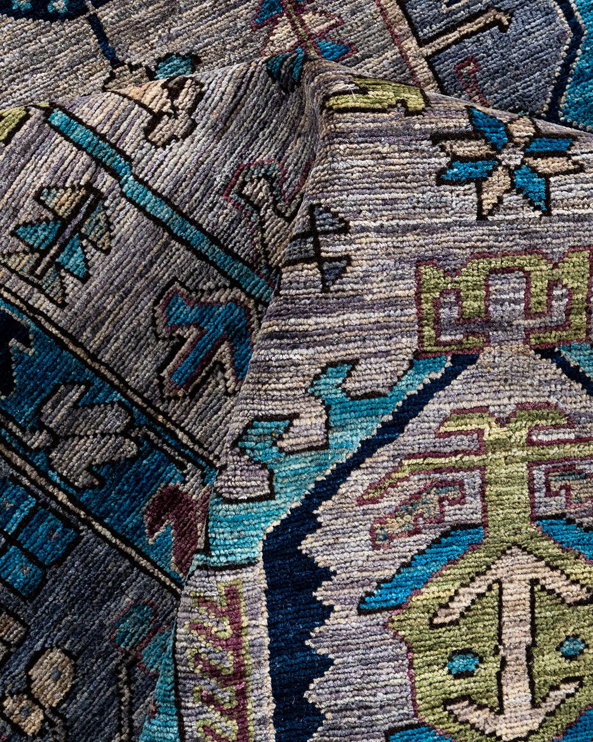 Traditioneller Serapi Teppich aus handgeknüpfter Wolle in Grau im Angebot 2