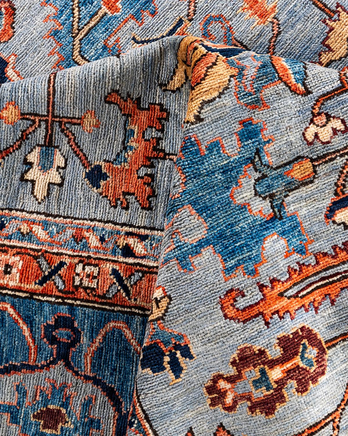  Traditioneller Serapi Teppich aus handgeknüpfter Wolle in Grau im Angebot 2