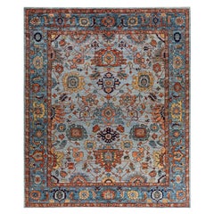 Traditional Serapi Hand Knotted Wool Gray Area Rug