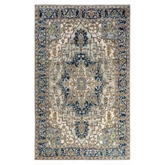 Traditional Serapi Hand Knotted Wool Gray Area Rug 