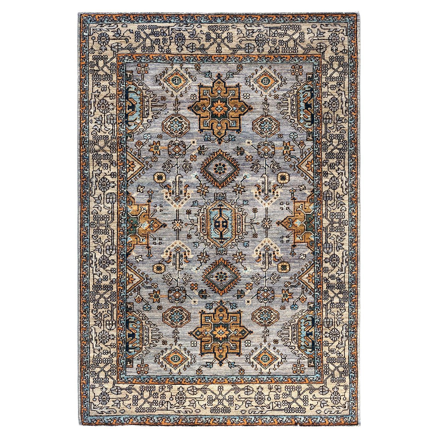 Traditional Serapi Hand Knotted Wool Gray Area Rug 