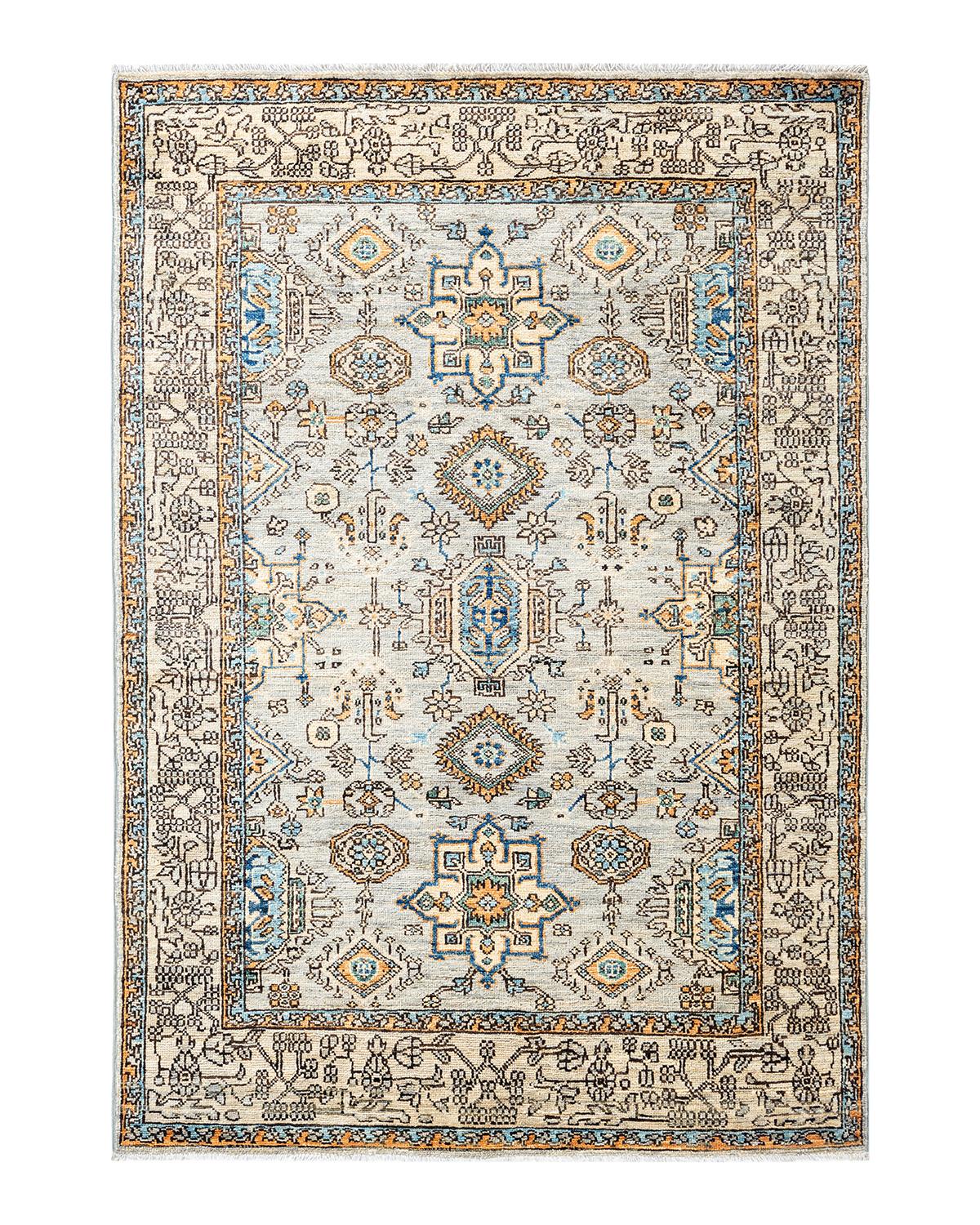 Traditional Serapi Hand Knotted Wool Gray Area Rug