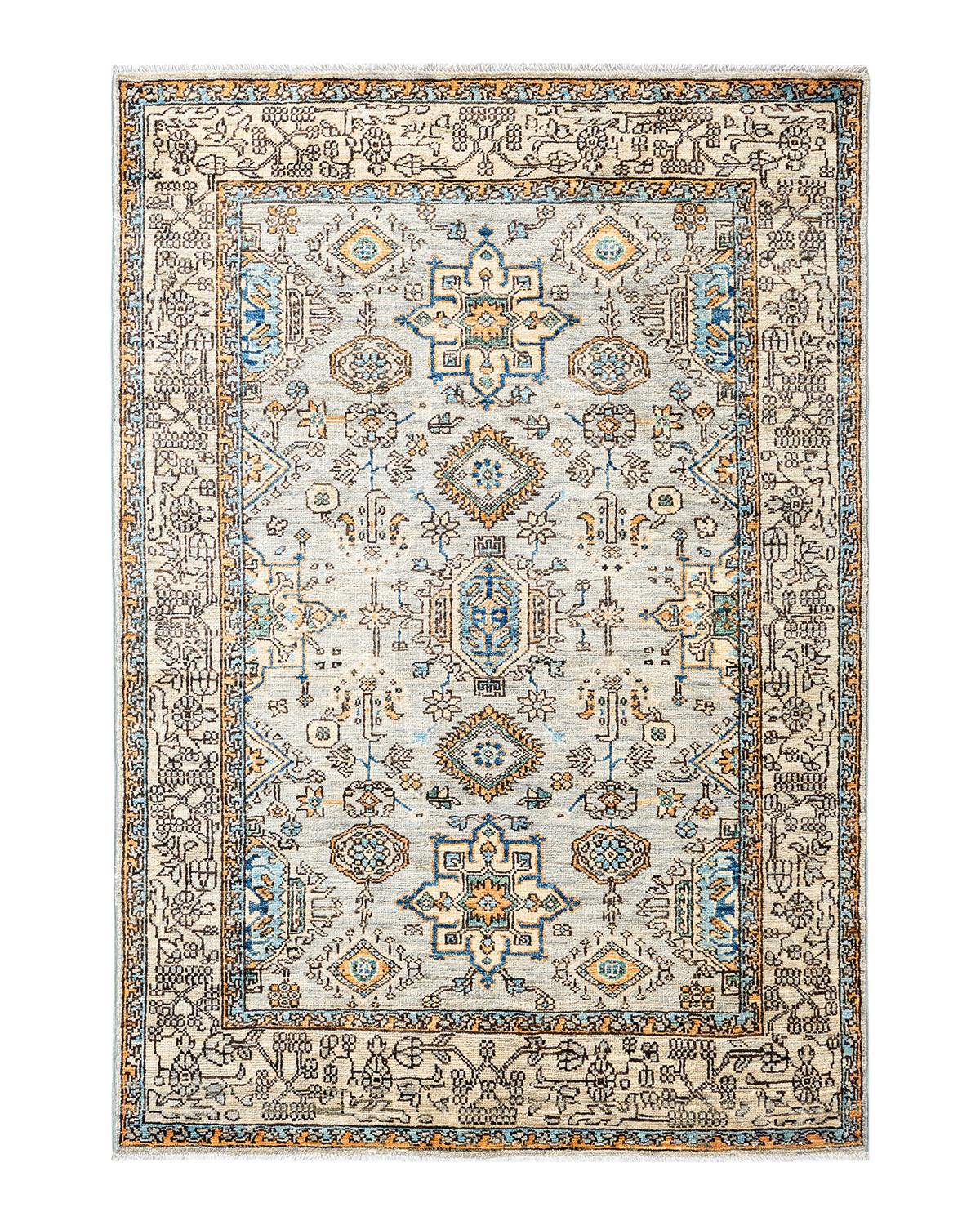 Traditional Serapi Hand Knotted Wool Gray Area Rug 