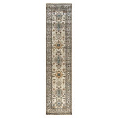 Traditional Serapi Hand Knotted Wool Gray Runner 2' 7" x 11' 6"