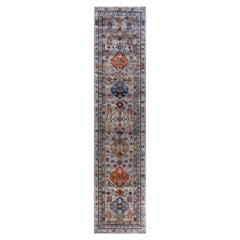 Traditional Serapi Hand Knotted Wool Gray Runner 2
 8" x 12
 0"