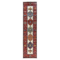 Traditional Serapi Hand Knotted Wool Gray Runner 2' 9" x 11' 1"