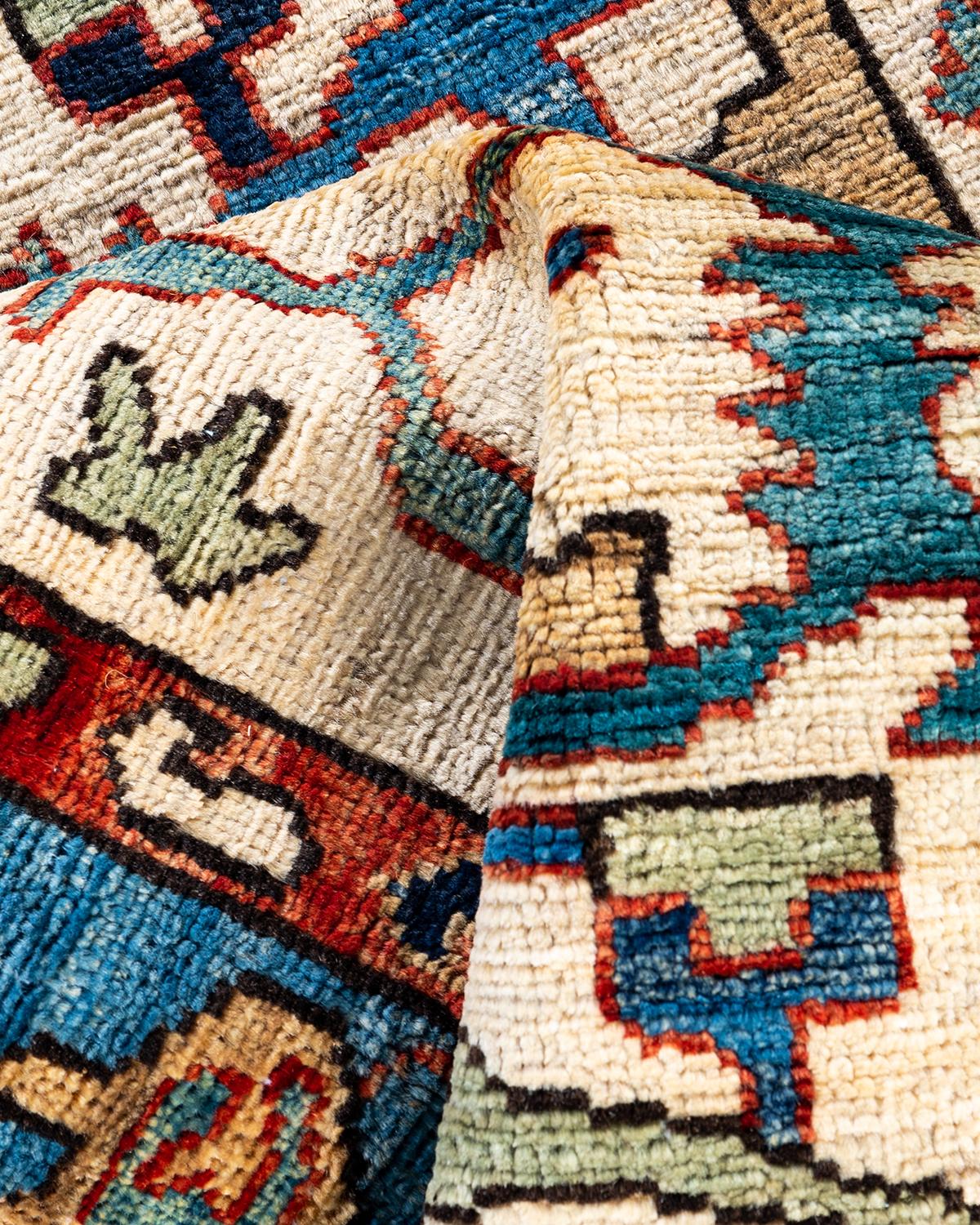 Laine Tapis traditionnel Serapi noué à la main ivoire de 2' 10