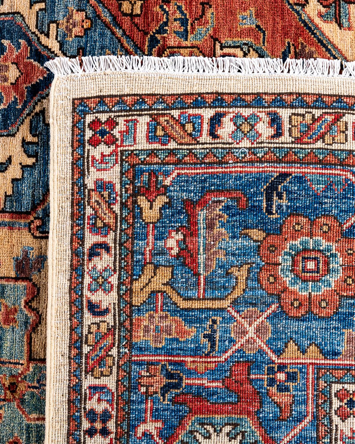 XXIe siècle et contemporain Tapis traditionnel Serapi noué à la main ivoire de 8' 0