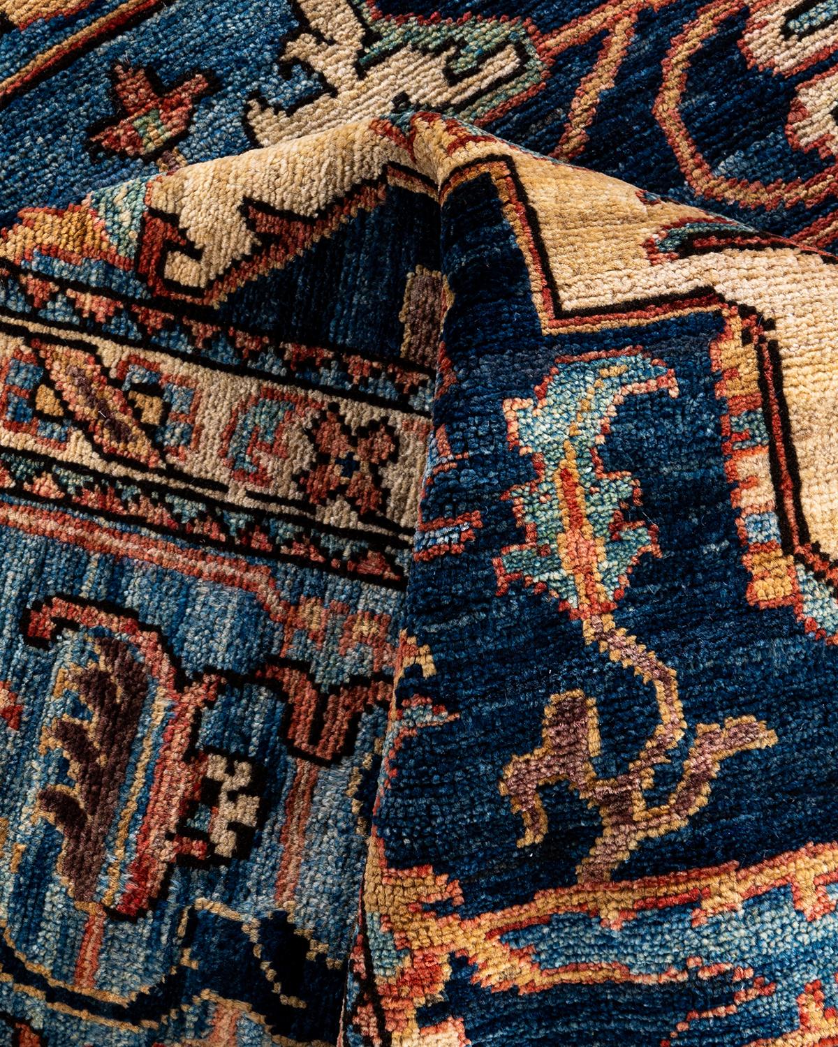 Tapis traditionnel Serapi noué à la main ivoire de 8' 0