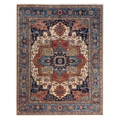 Tapis traditionnel Serapi noué à la main ivoire de 8' 0" x 10' 2"