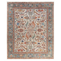 Traditional Serapi Hand Knotted Wool Ivory Area Rug 8
 0" x 9
 10"