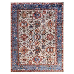 Traditional Serapi Hand Knotted Wool Ivory Area Rug 9' 1" x 12' 0"