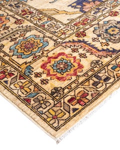 Traditional Serapi Hand Knotted Wool Ivory Area Rug