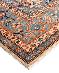 Traditional Serapi Hand Knotted Wool Ivory Area Rug