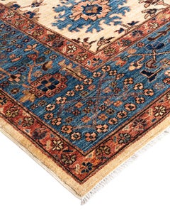 Traditional Serapi Hand Knotted Wool Ivory Area Rug