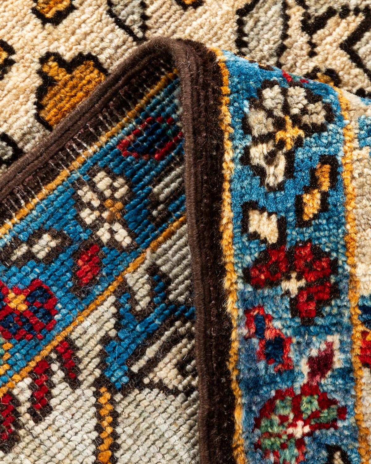 Traditioneller Serapi Handgeknüpfter Wollteppich Elfenbein  (Wolle) im Angebot