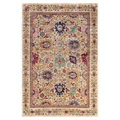 Traditional Serapi Hand Knotted Wool Ivory Area Rug