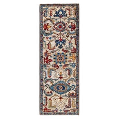 Traditional Serapi Hand Knotted Wool Ivory Area Rug 