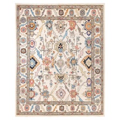  Traditional Serapi Hand Knotted Wool Ivory Area Rug