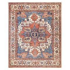 Traditional Serapi Hand Knotted Wool Ivory Area Rug