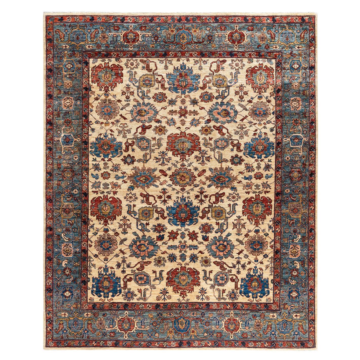 Traditional Serapi Hand Knotted Wool Ivory Area Rug