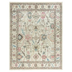 Traditional Serapi Hand Knotted Wool Ivory Area Rug