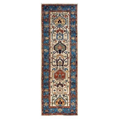 Traditional Serapi Hand Knotted Wool Ivory Runner 2
 8" x 8
 2"