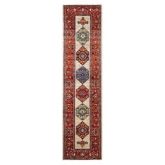 Traditional Serapi Hand Knotted Wool Ivory Runner