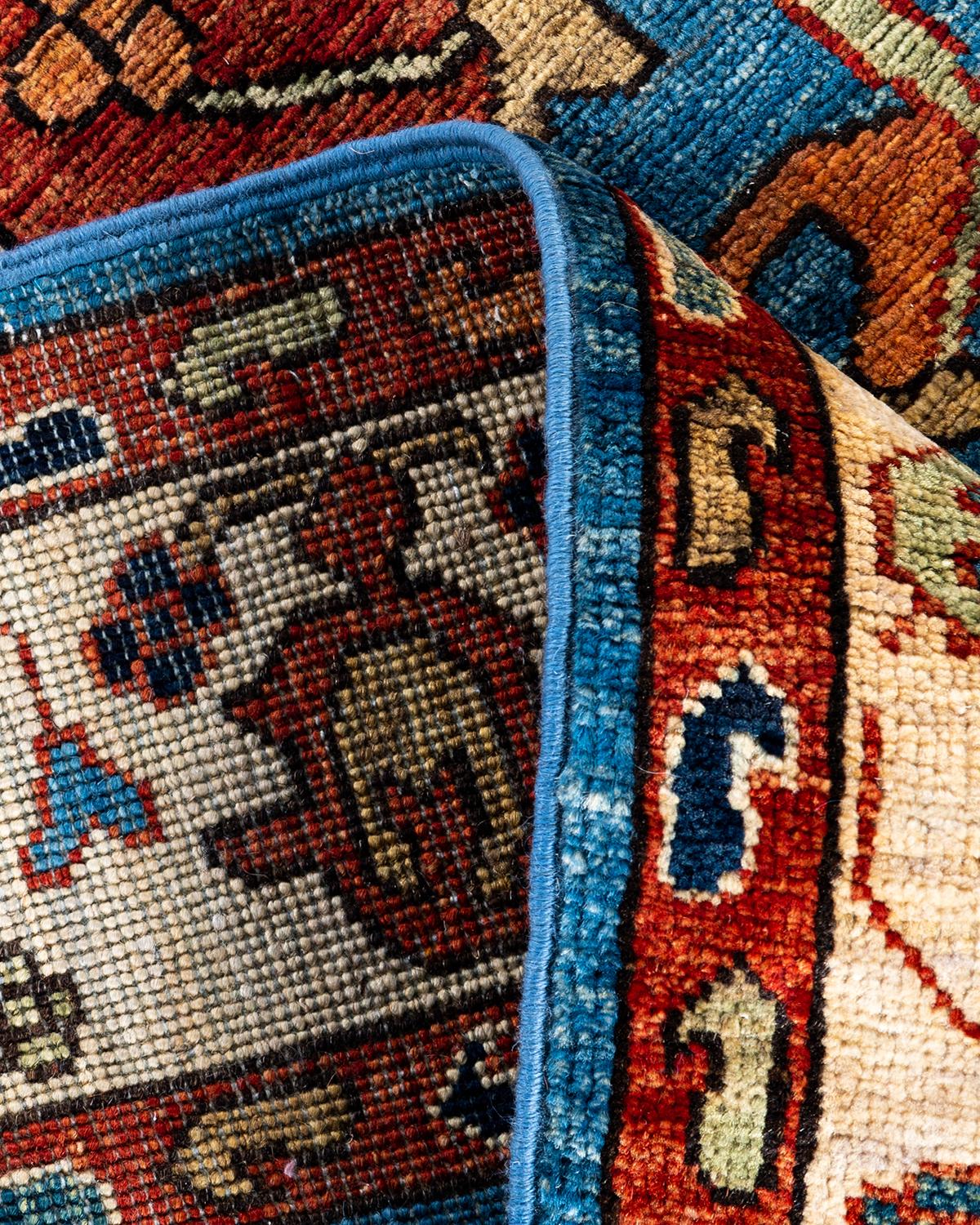XXIe siècle et contemporain Tapis traditionnel Serapi noué à la main bleu clair de 2' 9