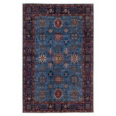 Traditional Serapi Hand Knotted Wool Light Blue Area Rug 5
 10" x 9
 1"