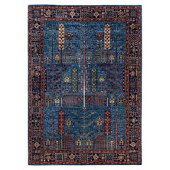 Traditional Serapi Hand Knotted Wool Light Blue Area Rug 6' 2" x 8' 7"