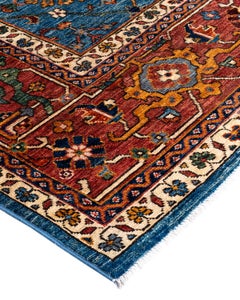 Traditional Serapi Hand Knotted Wool Light Blue Area Rug 8' 1" x 9' 8"