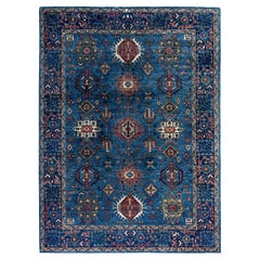 Traditional Serapi Hand Knotted Wool Light Blue Area Rug 9
 0" x 11
 9"